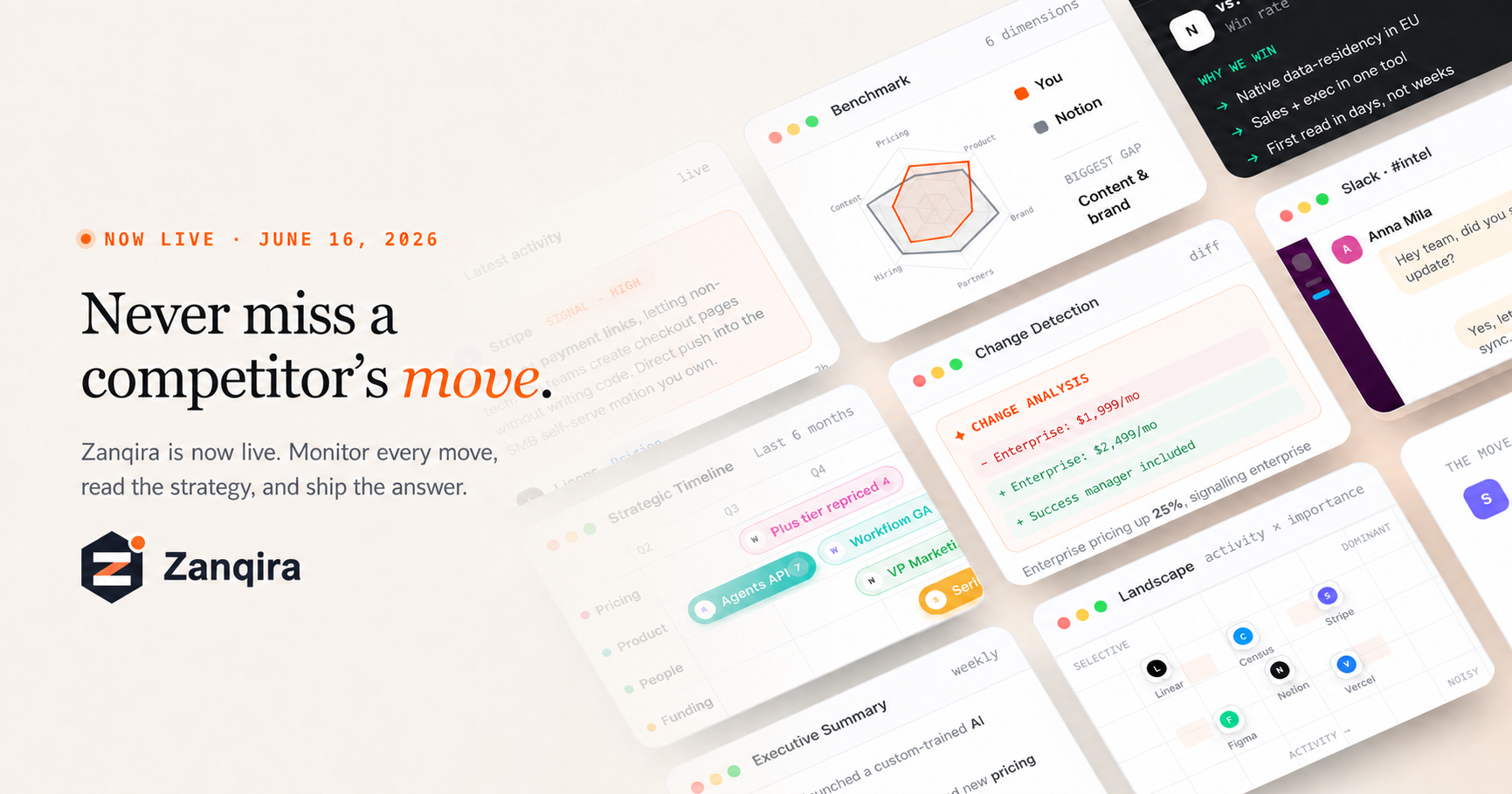 Zanqira is now live: never miss a competitor's move